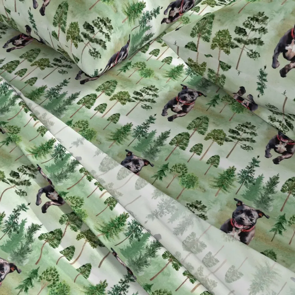 Staffordshire Bull Terrier Wild Queen Sheet Set - Green alternate view