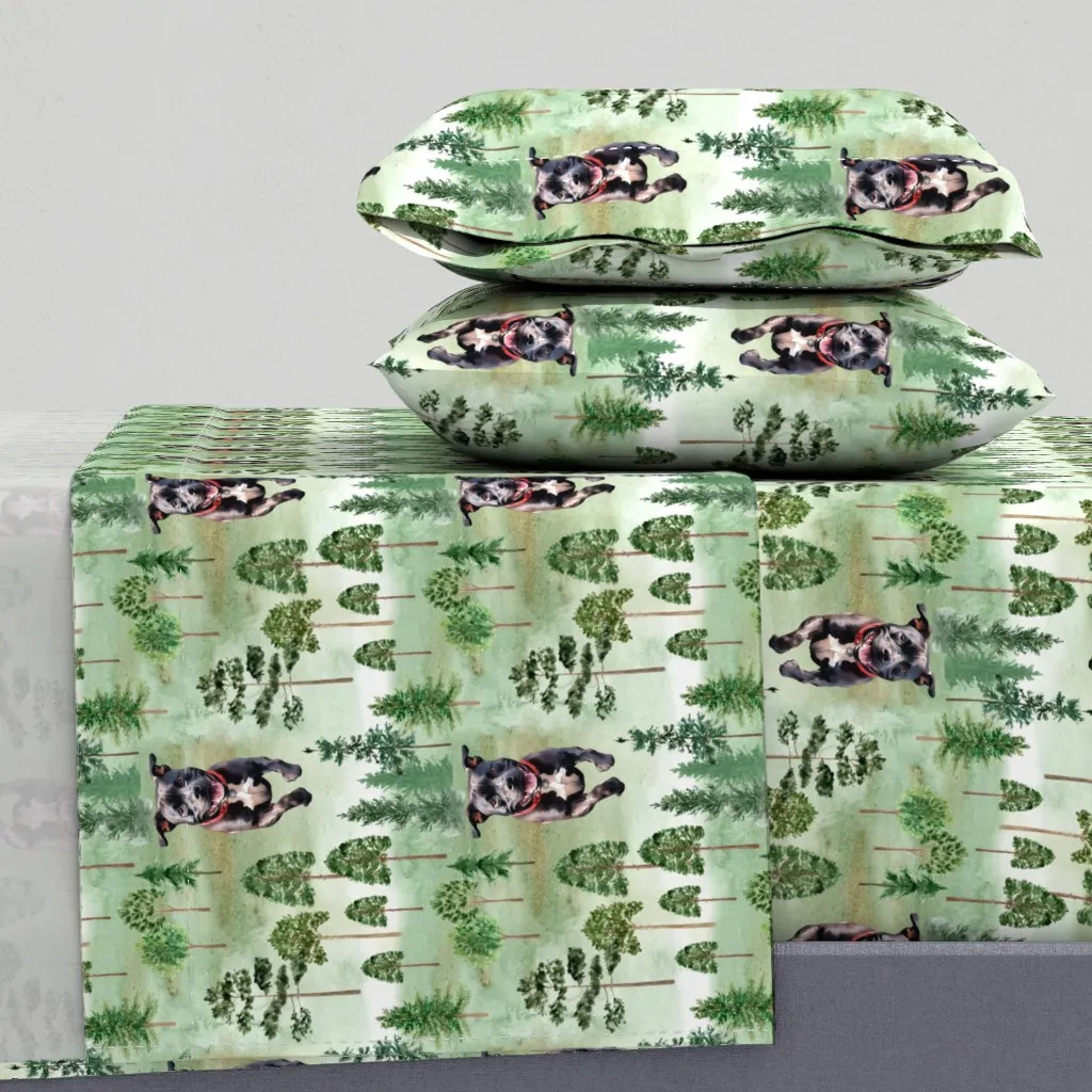 Staffordshire Bull Terrier Wild Queen Sheet Set - Green product