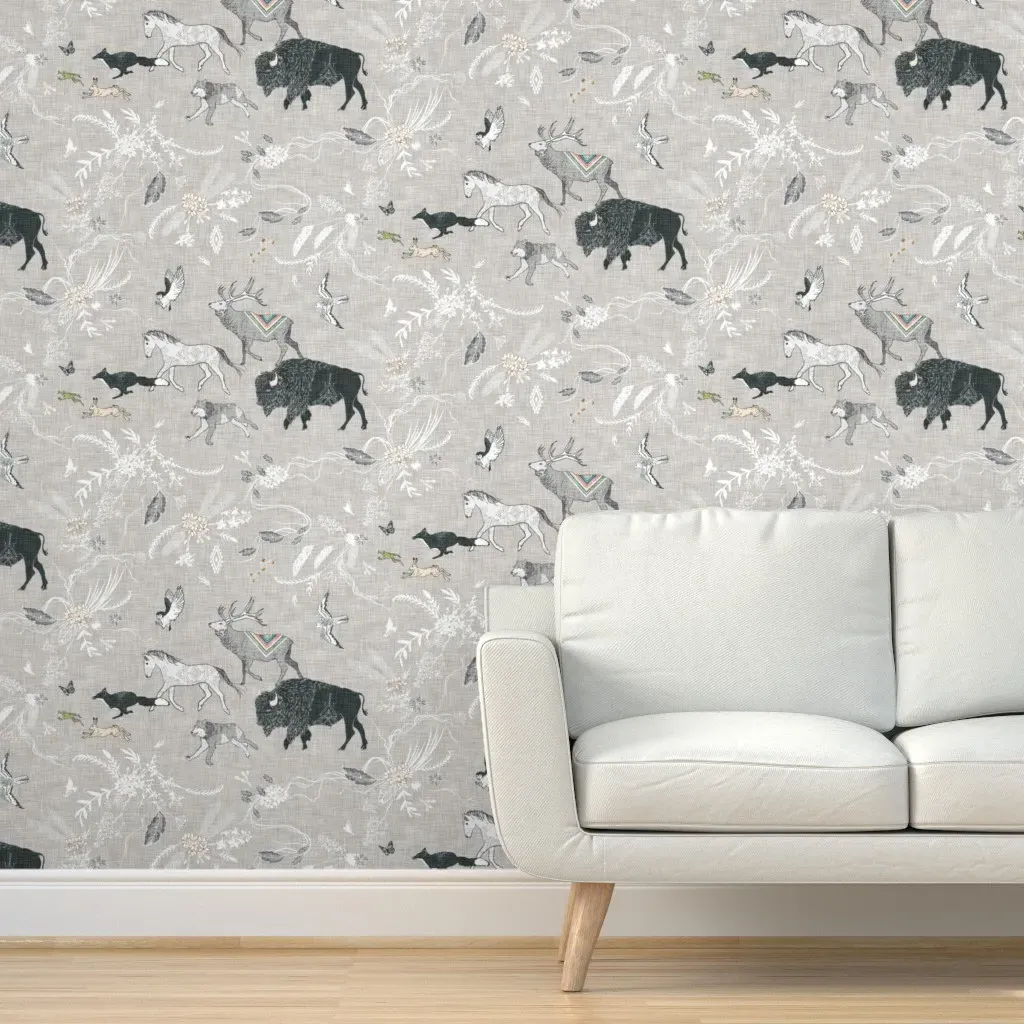 Stampede Peel and Stick Wallpaper - Earth Gray product
