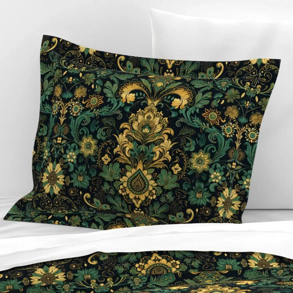 Standard Flanged Cushion Cover - Gold, Cotton Sateen product
