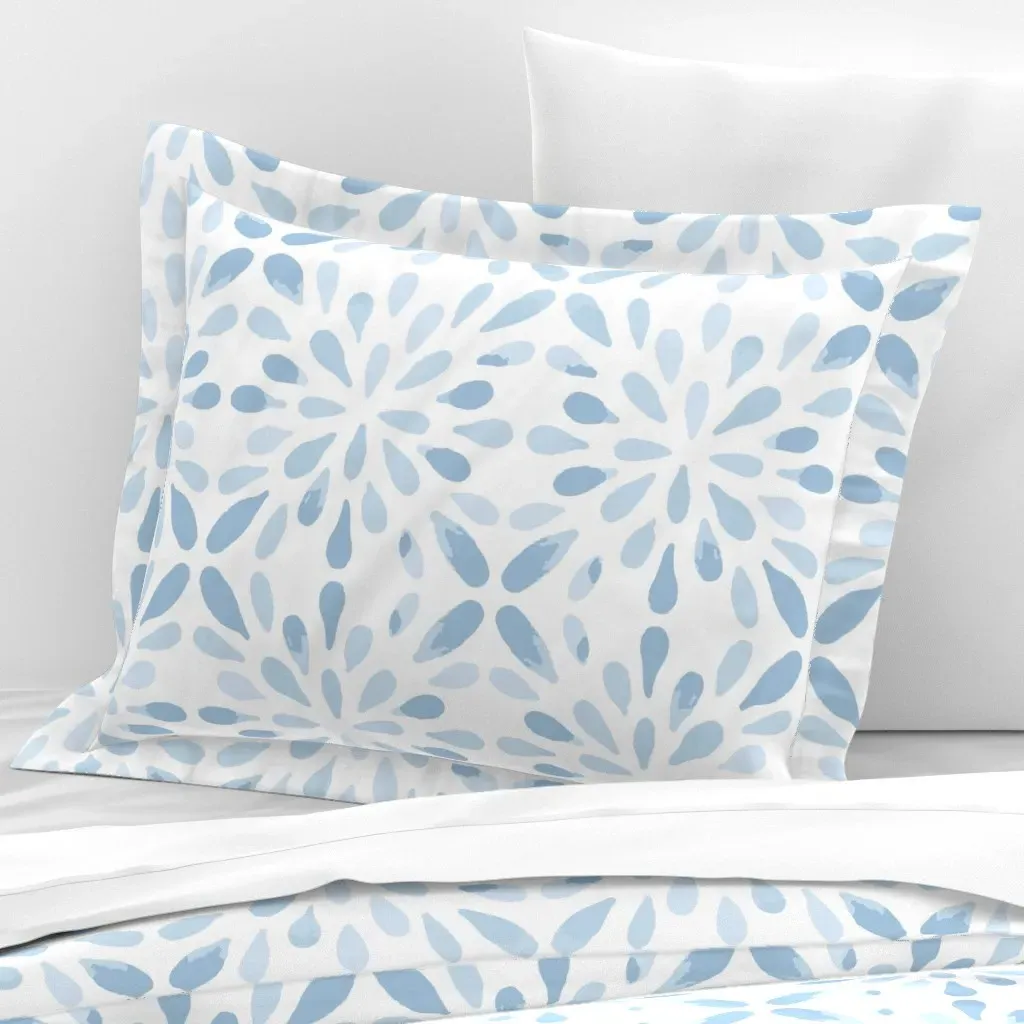Standard Flanged Cushion Cover - Light Blue, Cotton Sateen product