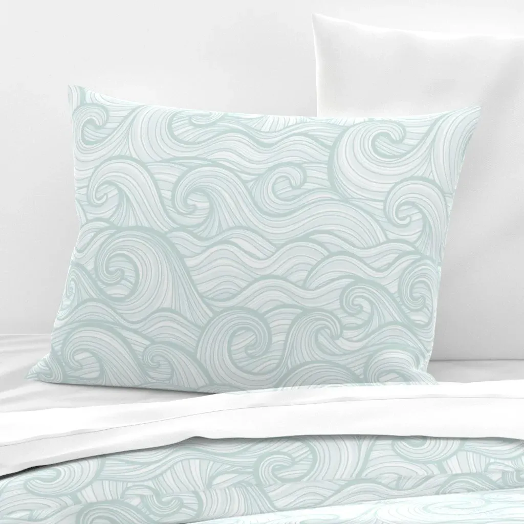 Standard Knife Edge Pillow Cover - Light Teal, Cotton Sateen product