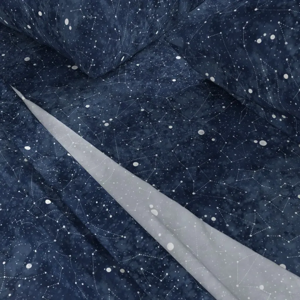 Star Constellations Handdrawn Twin XL Sheet Set - Dark Blue alternate view