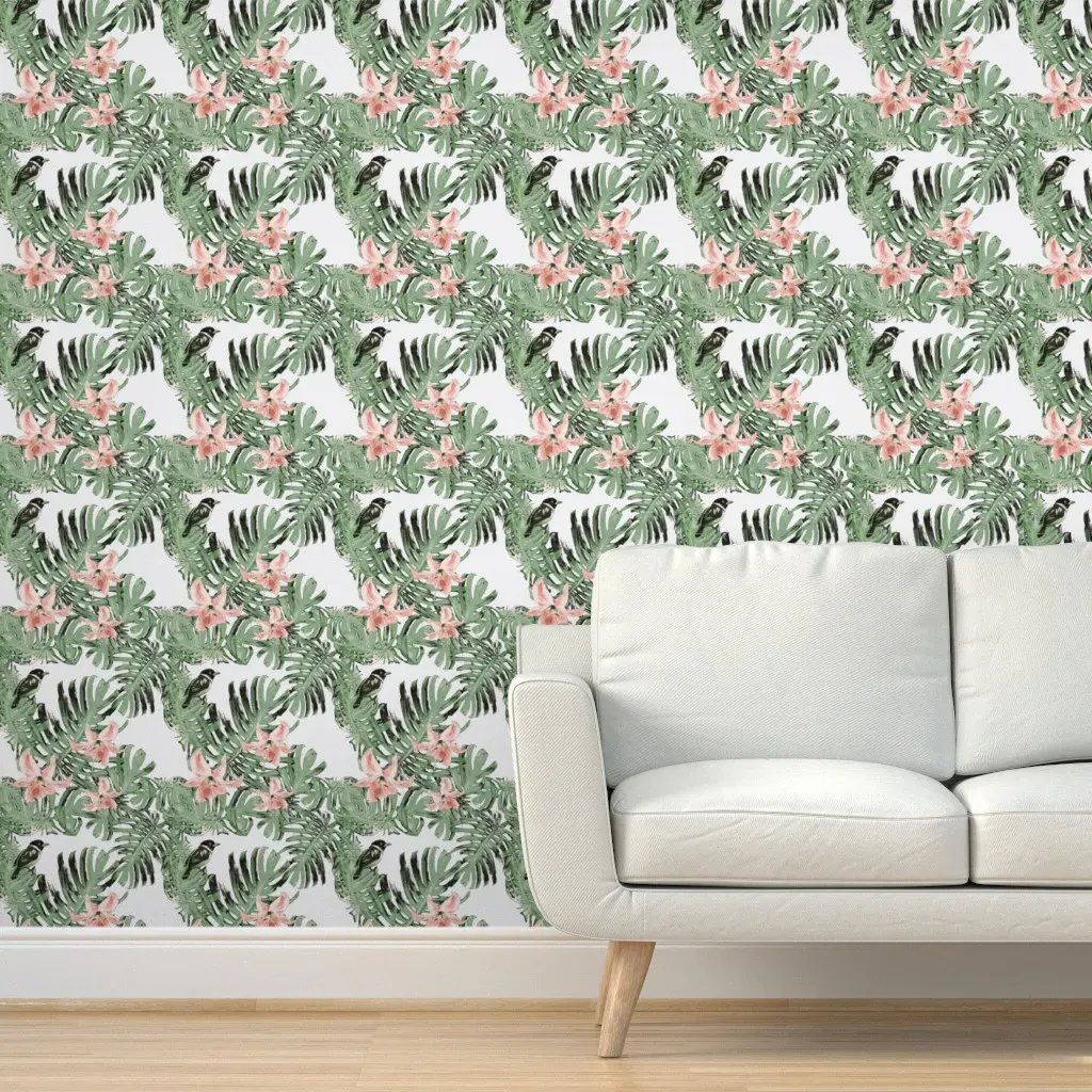 Star Gazer Peel and Stick Wallpaper - White, Green product