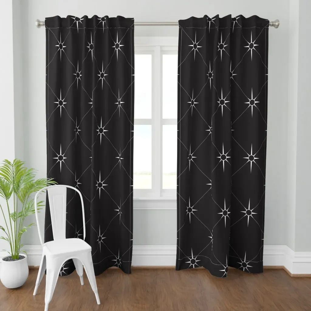 Starburst Tufts Retro Mid Curtain Panel - White product
