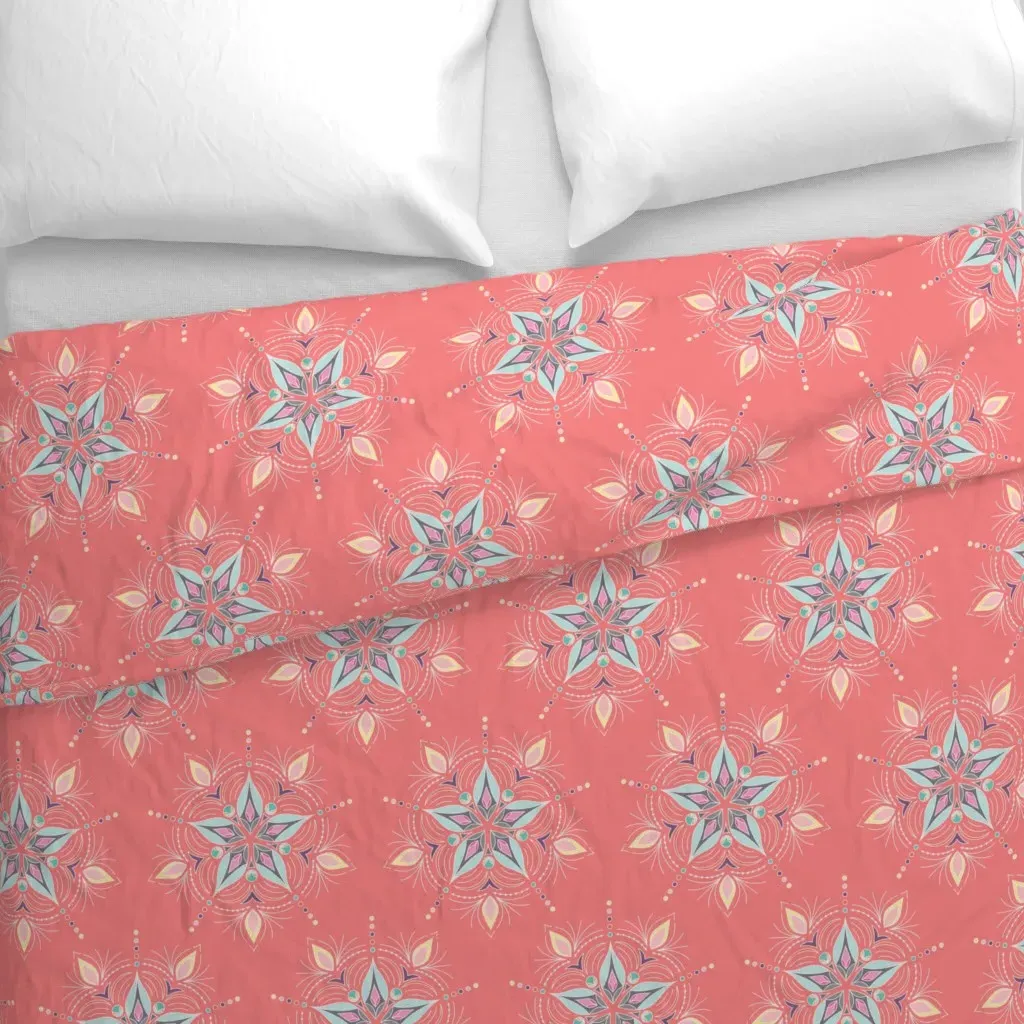 Stardala Duvet Cover - Coral Pink alternate view