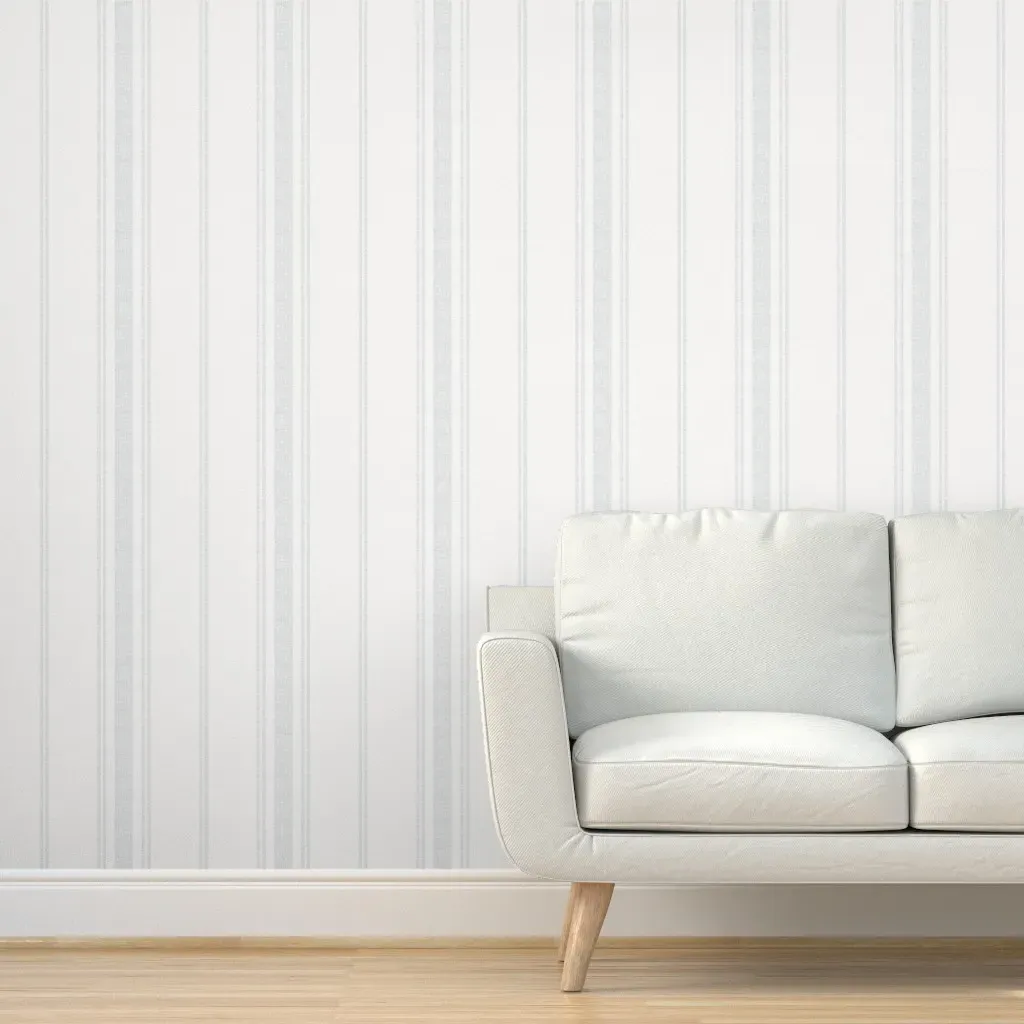 Stardew Blue Basic Stripe Peel and Stick Wallpaper - Light Blue, Linen product