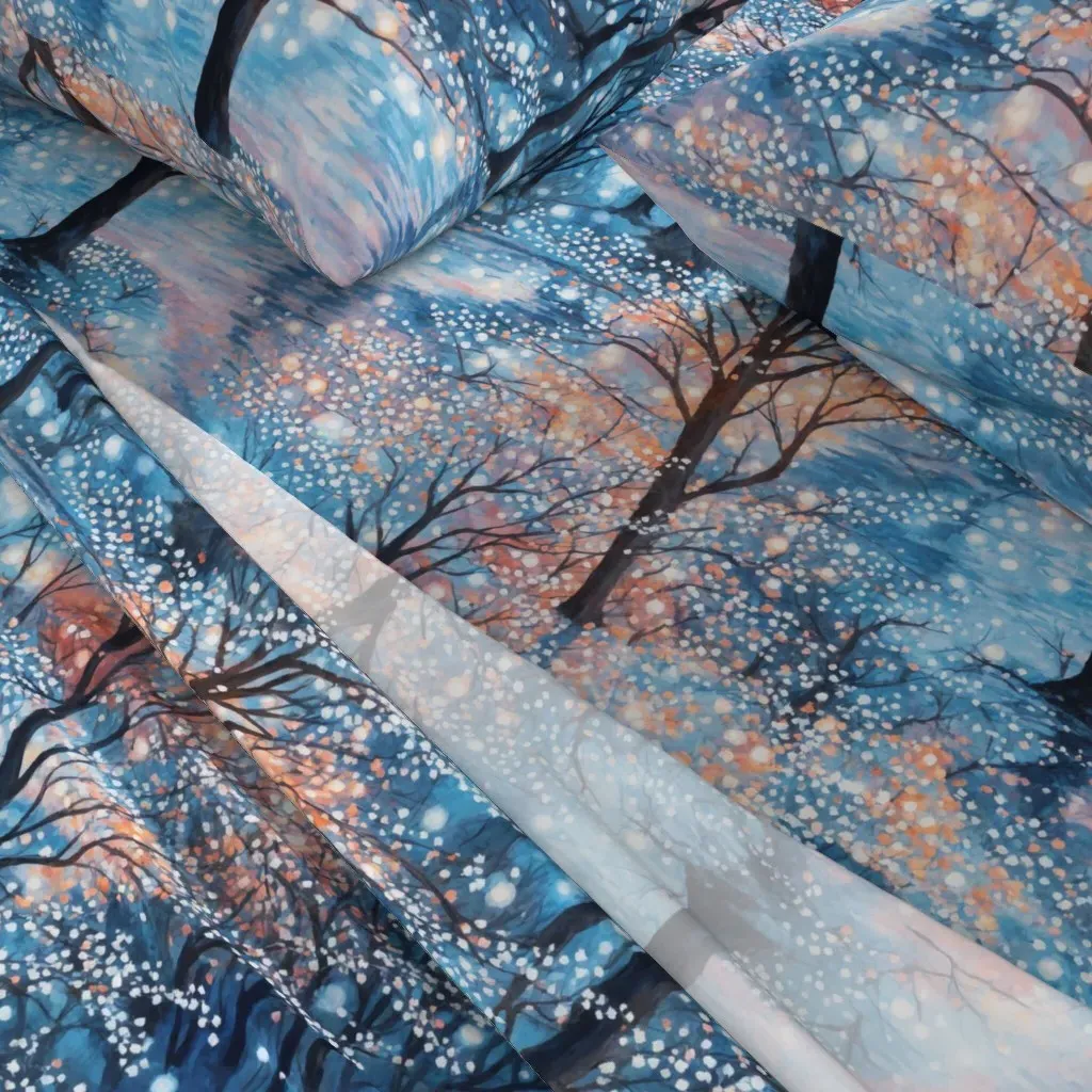 Starlit Snowscape Twin XL Sheet Set - Blue alternate view
