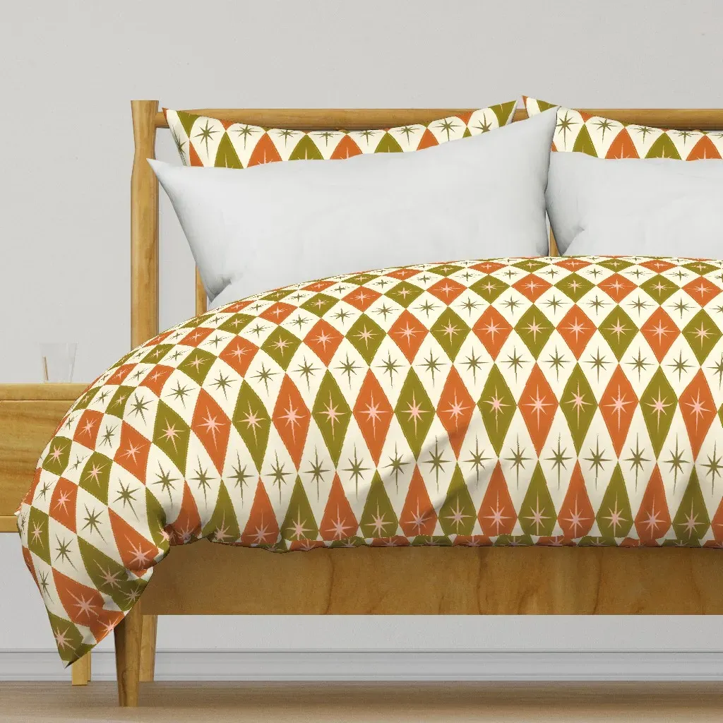 Starlite Diamond Duvet Cover - Olive Green product