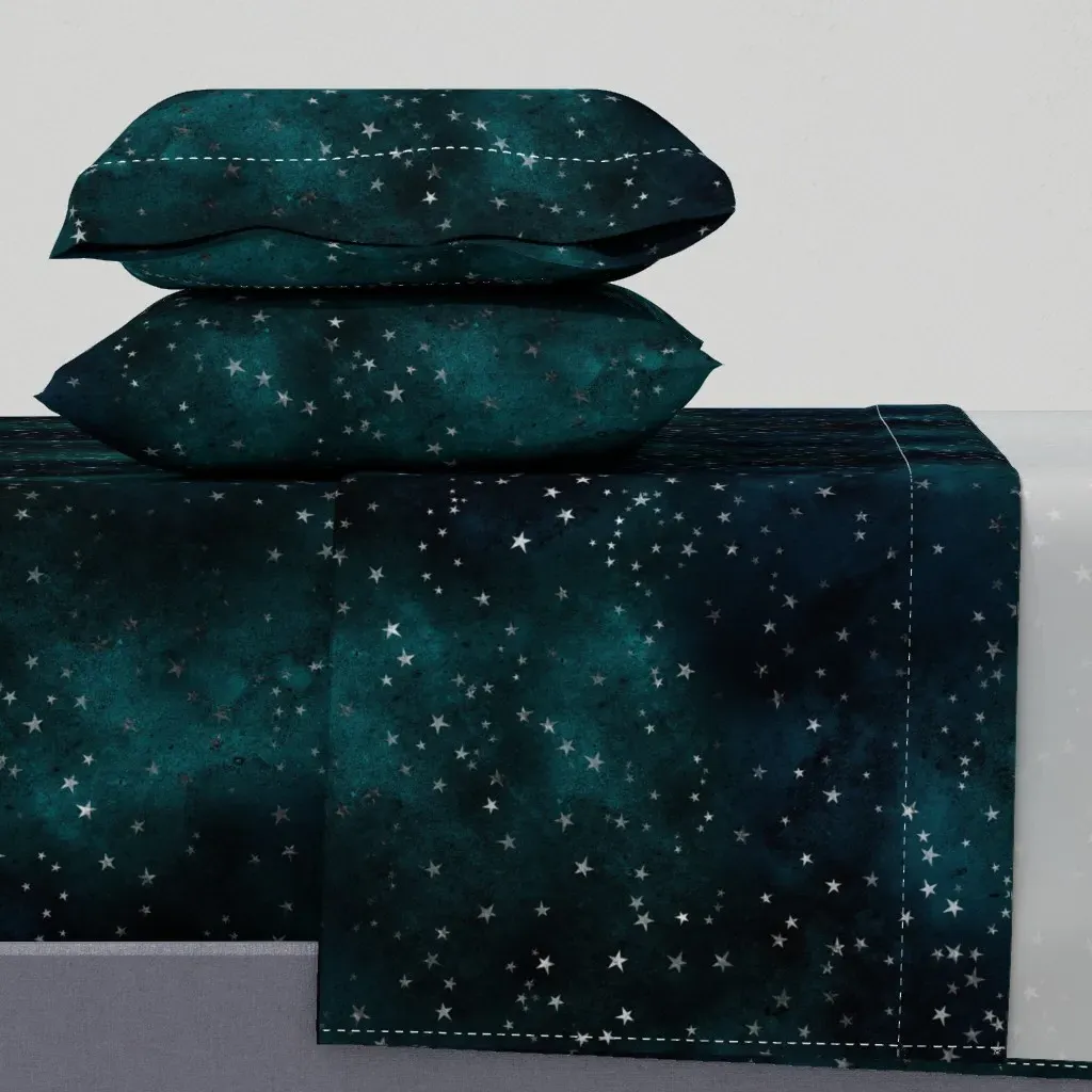 Starry Night Full Sheet Set - Teal product