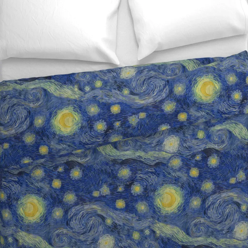 Starry Night Sky Duvet Cover - Dark Blue alternate view
