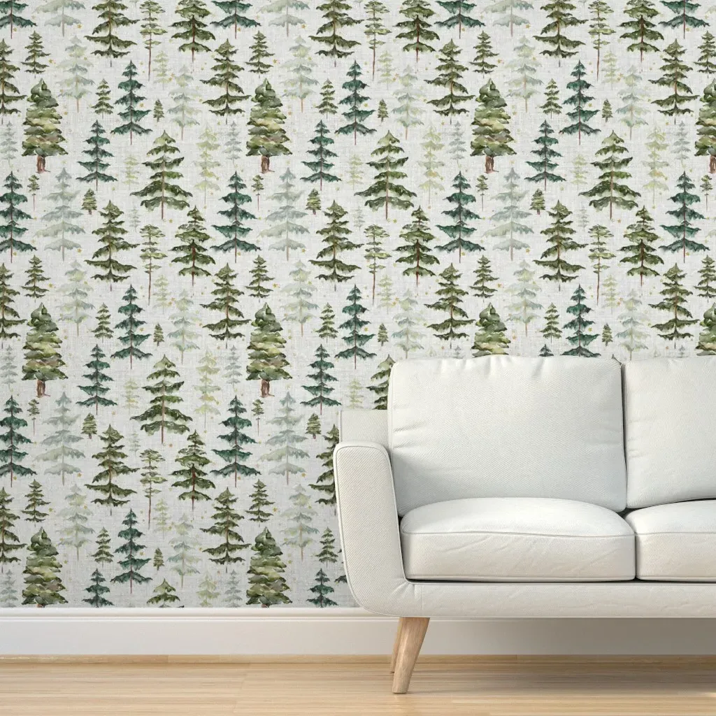 Starry Night Sky Forest Peel and Stick Wallpaper - Gray product