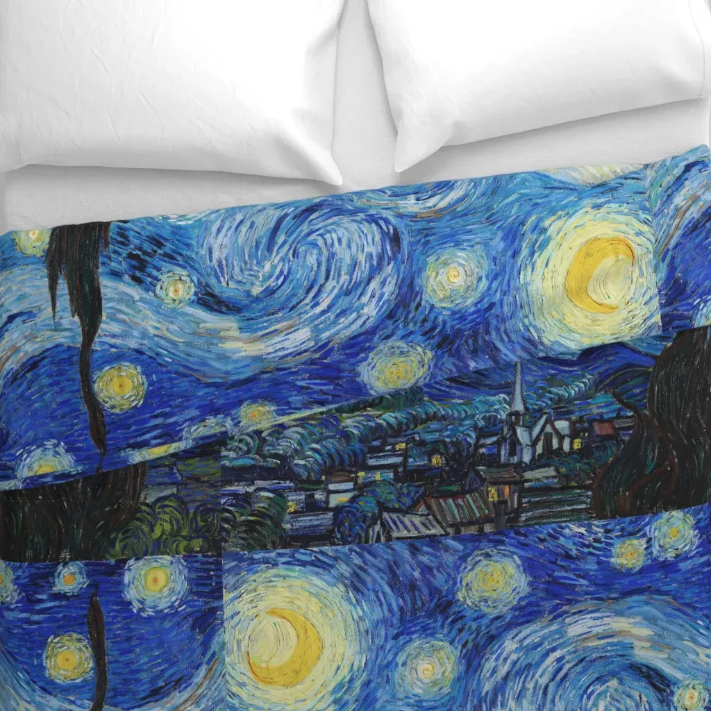 Starry Night Van Gogh Full Duvet Cover - Blue alternate view