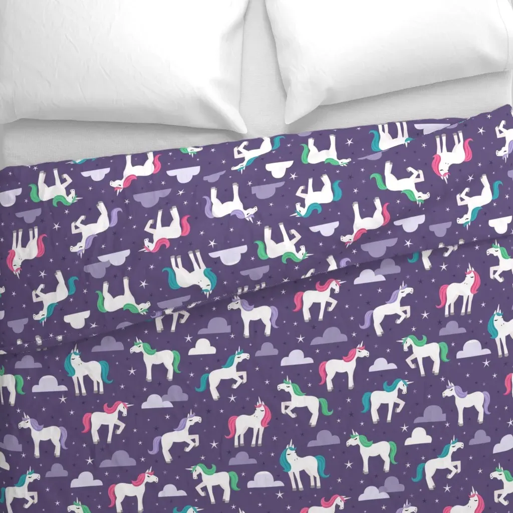Starry Unicorns Duvet Cover - Purple alternate view