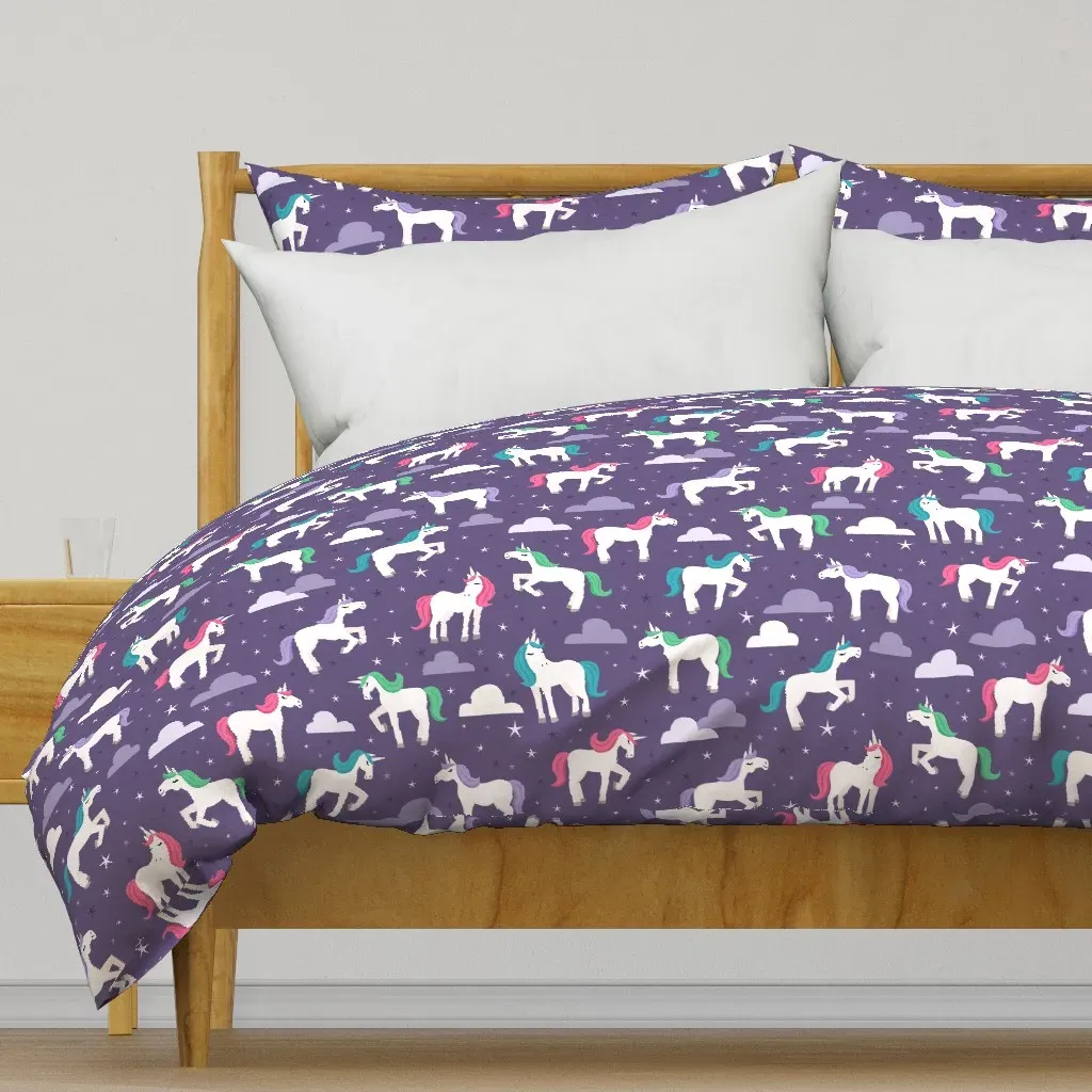 Starry Unicorns Duvet Cover - Purple product