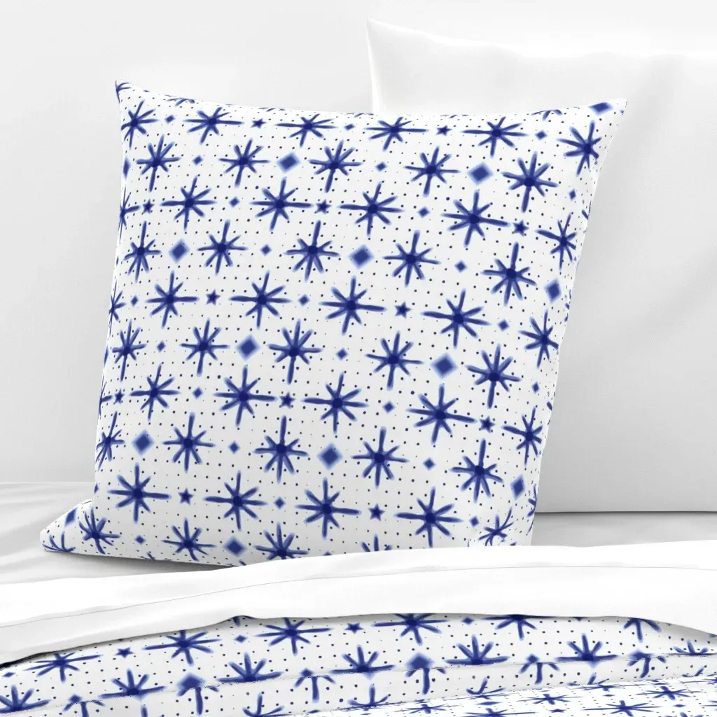 Stars And Diamonds Euro Pillow Sham - Indigo product