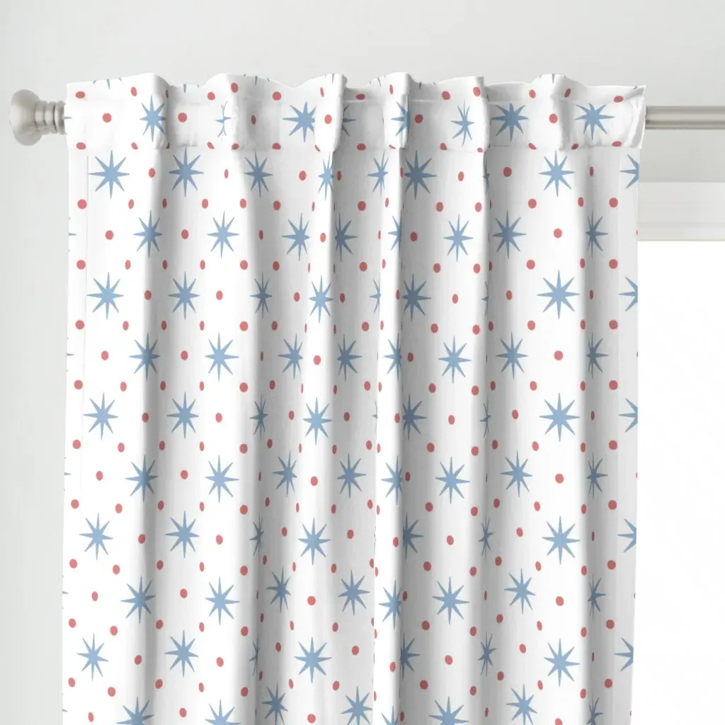 Stars And Dots Curtain Panel - Light Blue alternate view