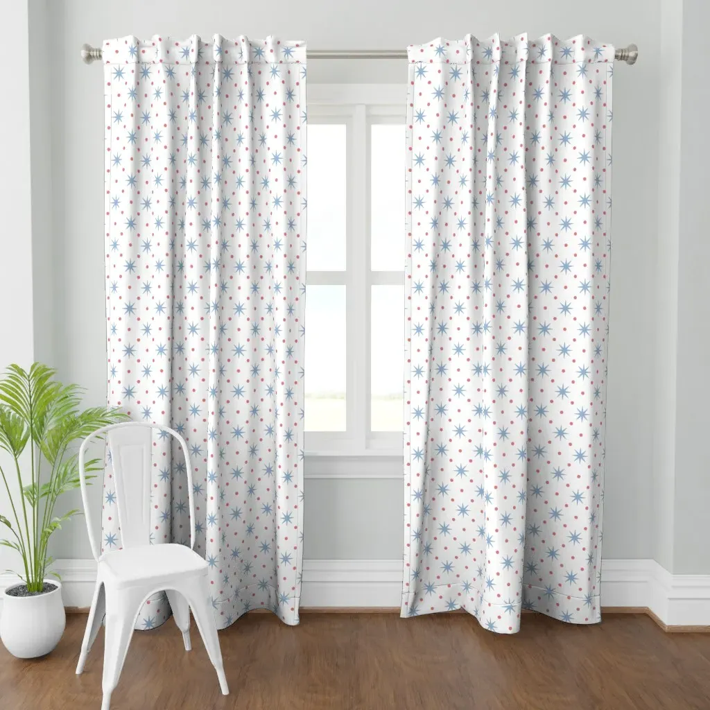 Stars And Dots Curtain Panel - Light Blue product