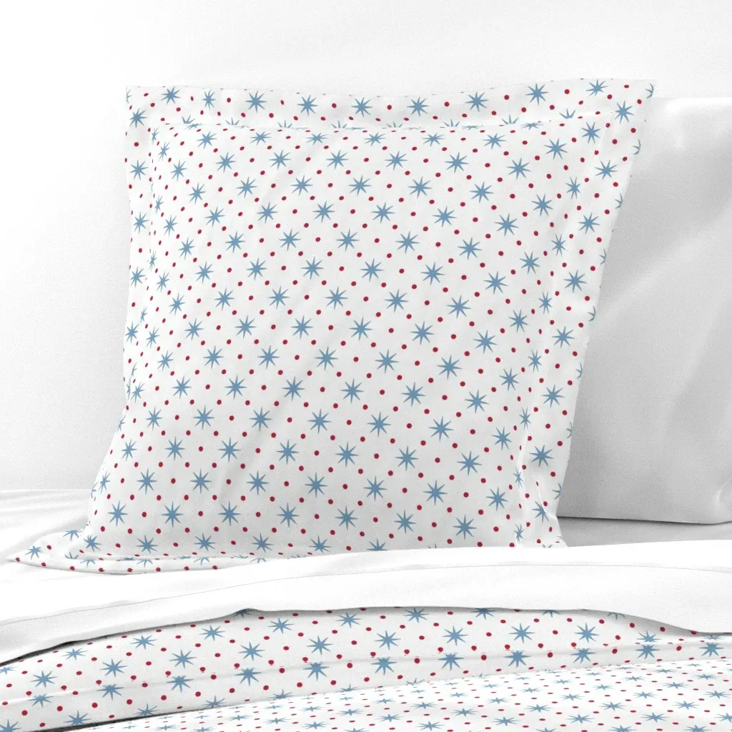 Stars And Dots Small Euro Pillow Sham - Blue product