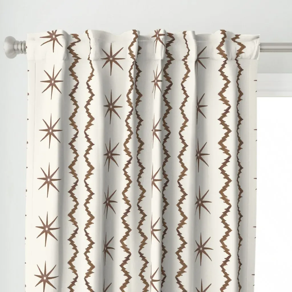 Stars And Stripes Curtain Panel - Brown alternate view