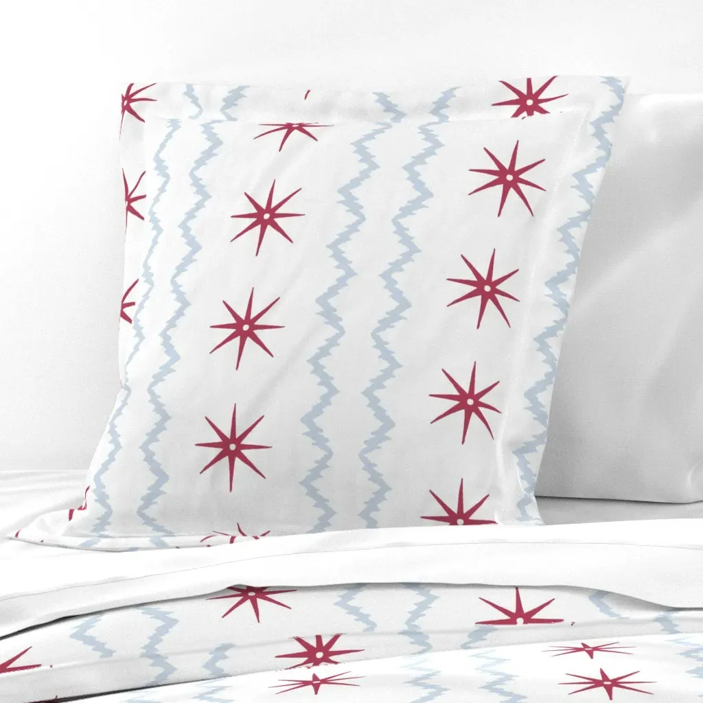 Stars And Stripes Euro Pillow Sham - Burgundy product