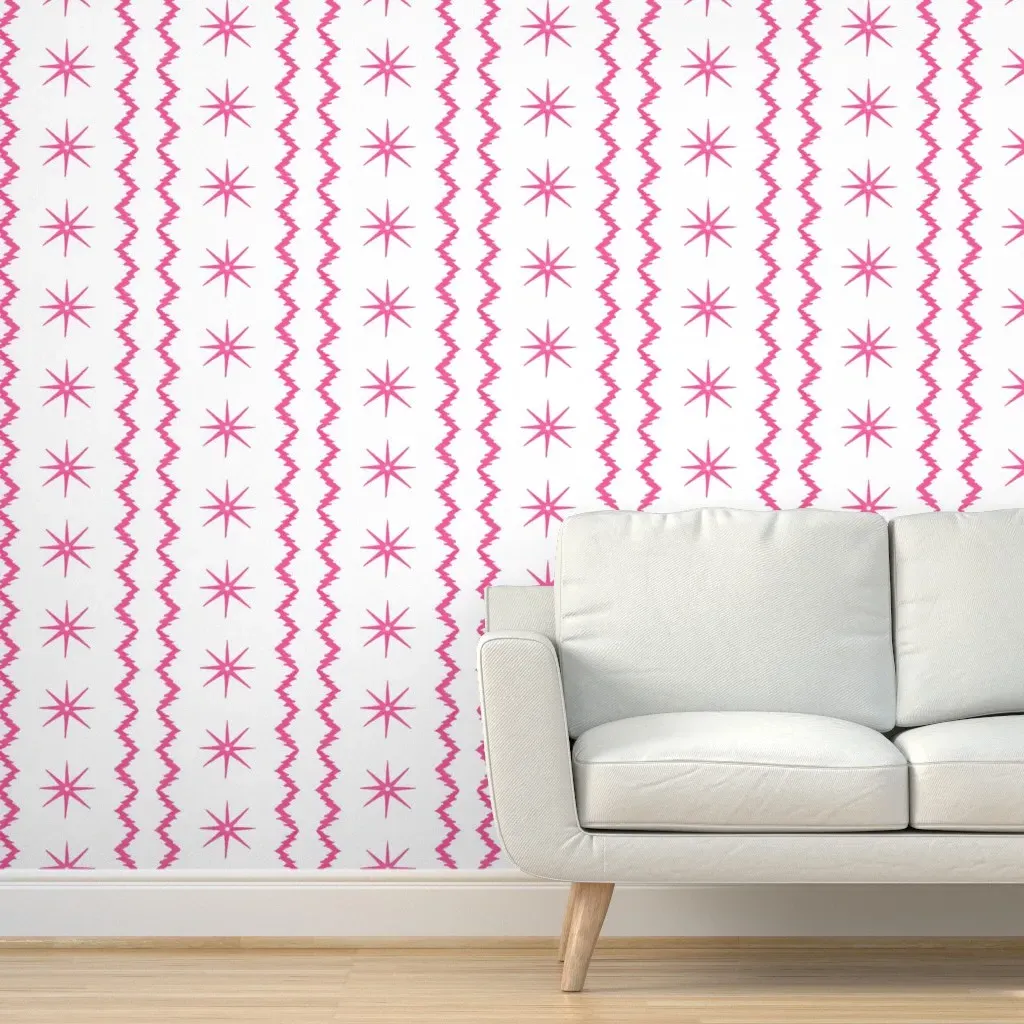 Stars and Stripes Peel and Stick Wallpaper - Pink product