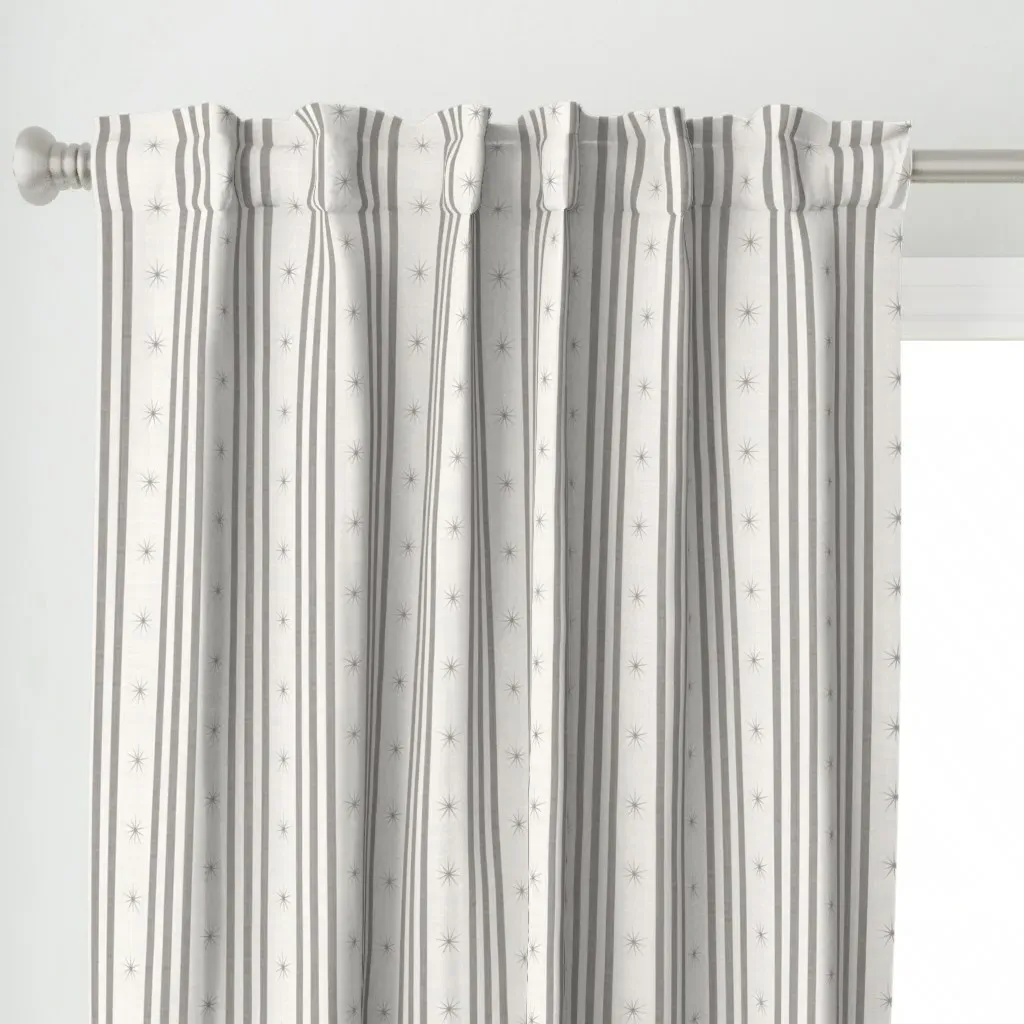 Stars And Stripes Sand Curtain Panel - Light Gray alternate view