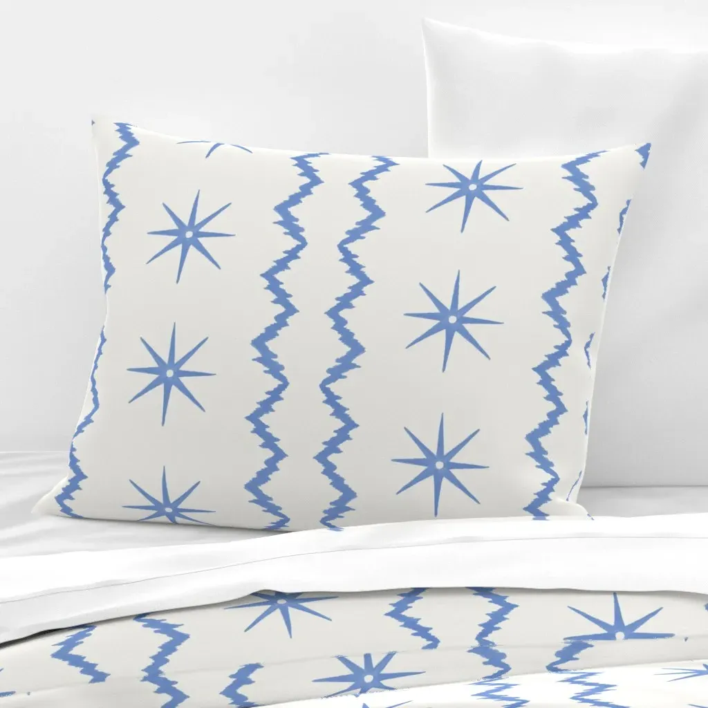 Stars And Stripes Standard Knife Edge Cushion Cover - Indigo Blue, Cotton Sateen product