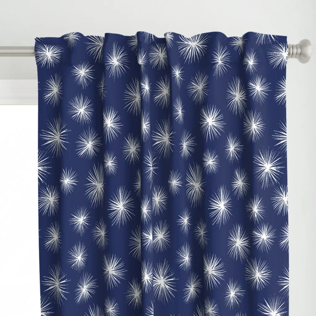 Stars Celestial Hand Curtain Panel - White alternate view