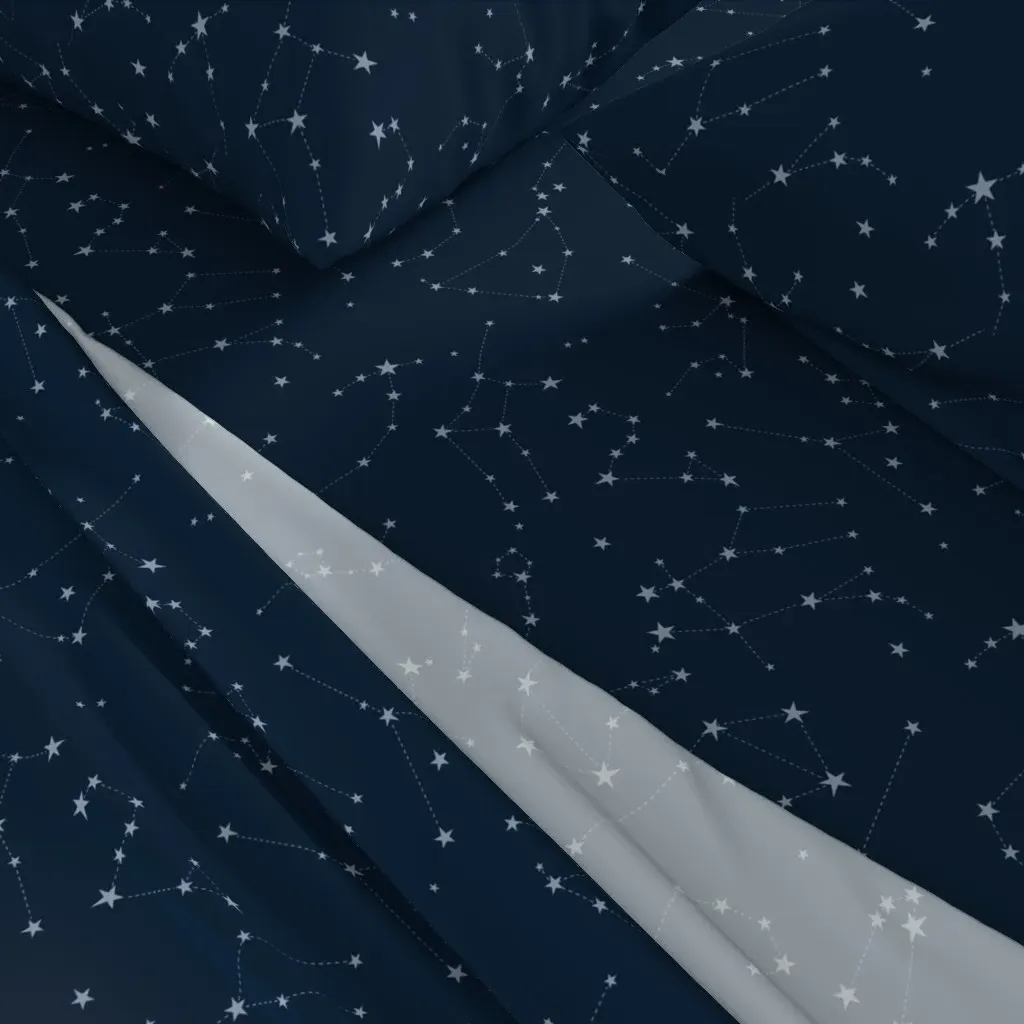Stars In The Zodiac Constellations Queen Sheet Set - Light Blue, Navy Blue alternate view