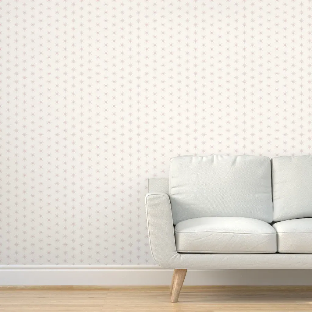 Stars Peel and Stick Wallpaper Removable - Pink, Cream product
