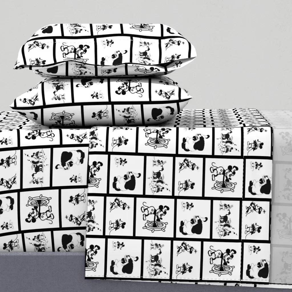 Steamboat Willie Twin Sheet Set - Black product
