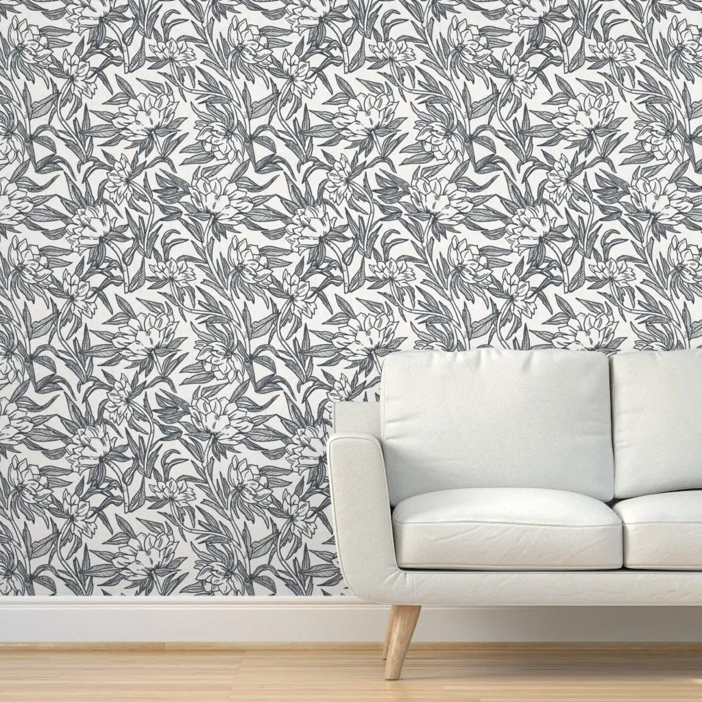 Stella Linen Peel and Stick Wallpaper - Dark Gray product