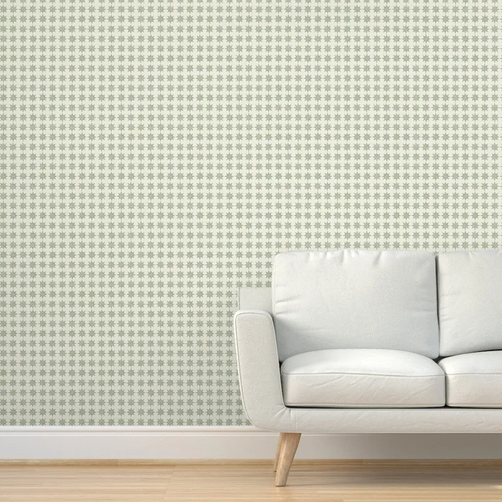 Stella Peel and Stick Wallpaper - Sage Green, Linen product