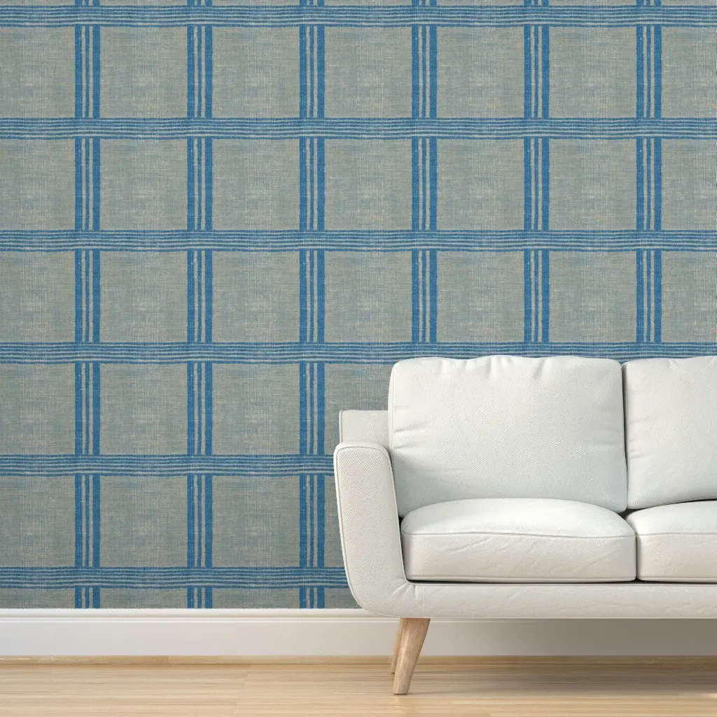 Stella West Cross Stripe Peel and Stick Wallpaper - Light Blue product