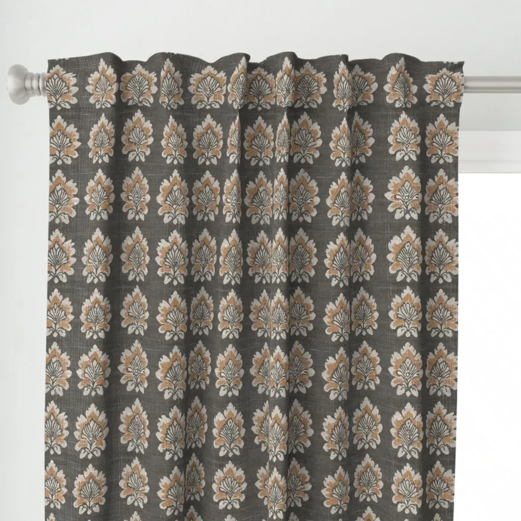 Stella West Folkie Curtain Panel - Dark Gray alternate view