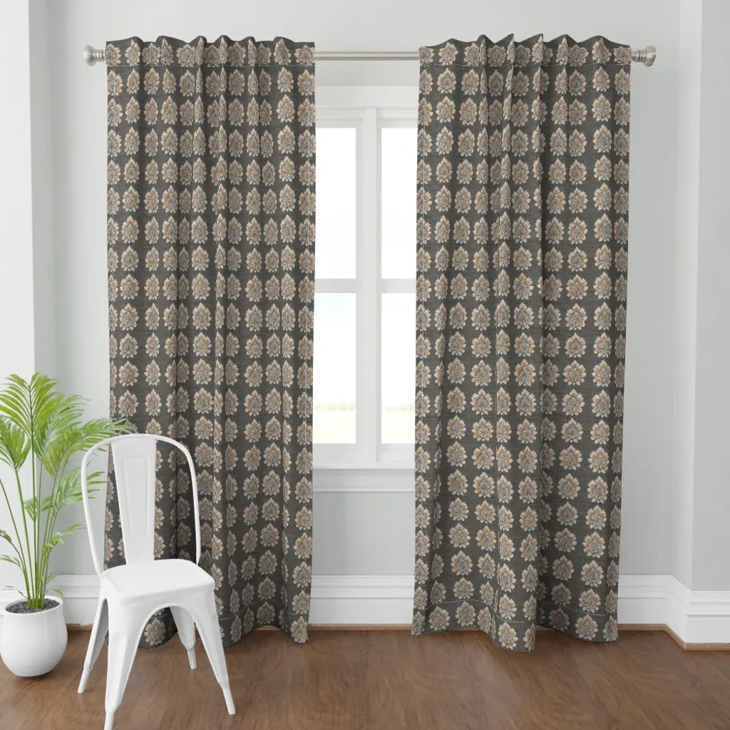 Stella West Folkie Curtain Panel - Dark Gray product