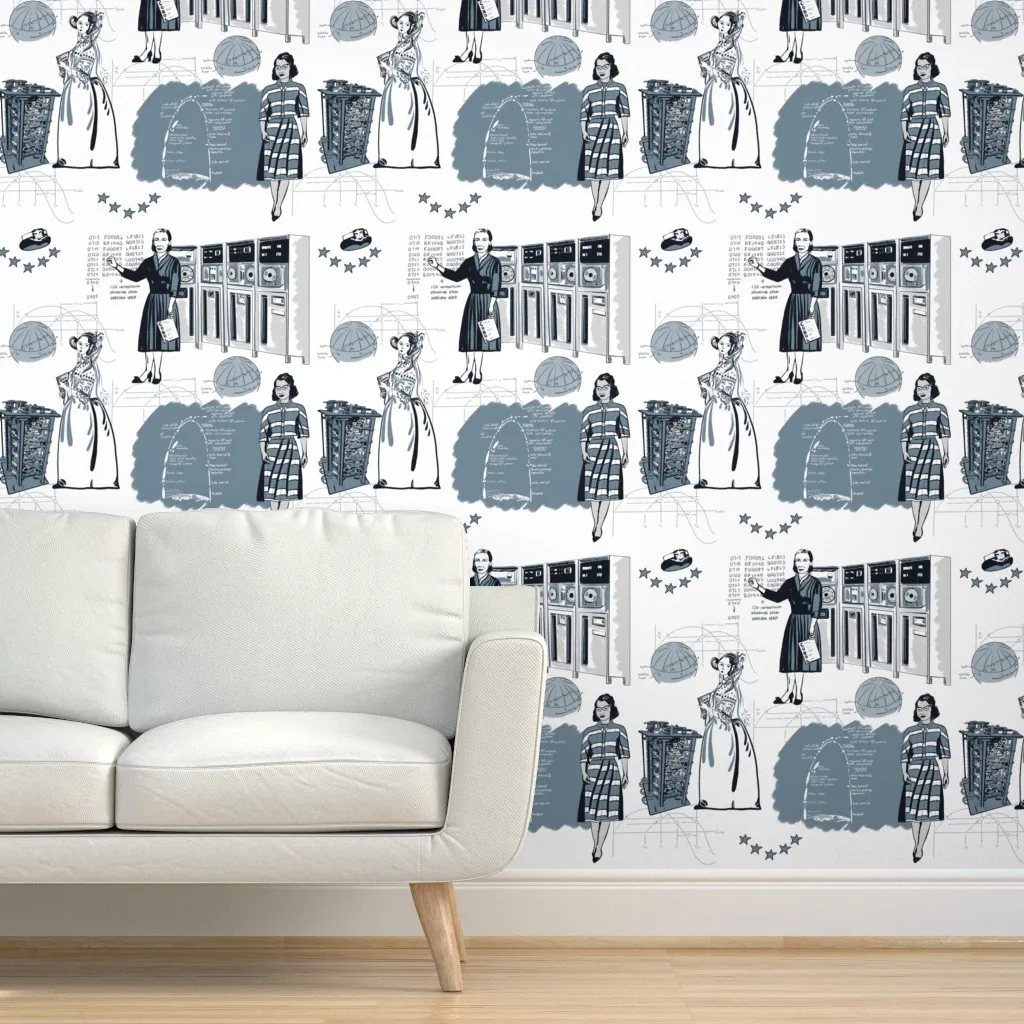 Stem Toile Peel and Stick Wallpaper - Blue-Grey product