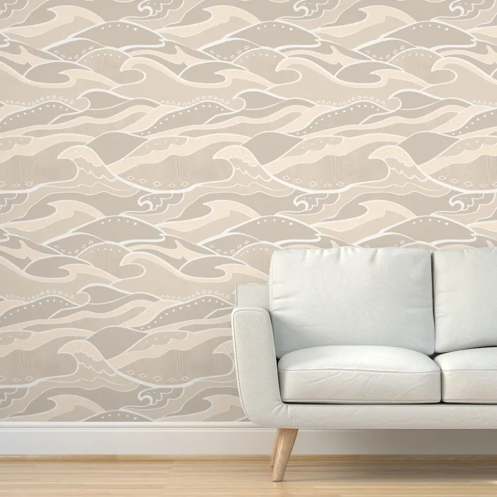 Steve's Waves Peel and Stick Wallpaper - Sand Dune, Beige product