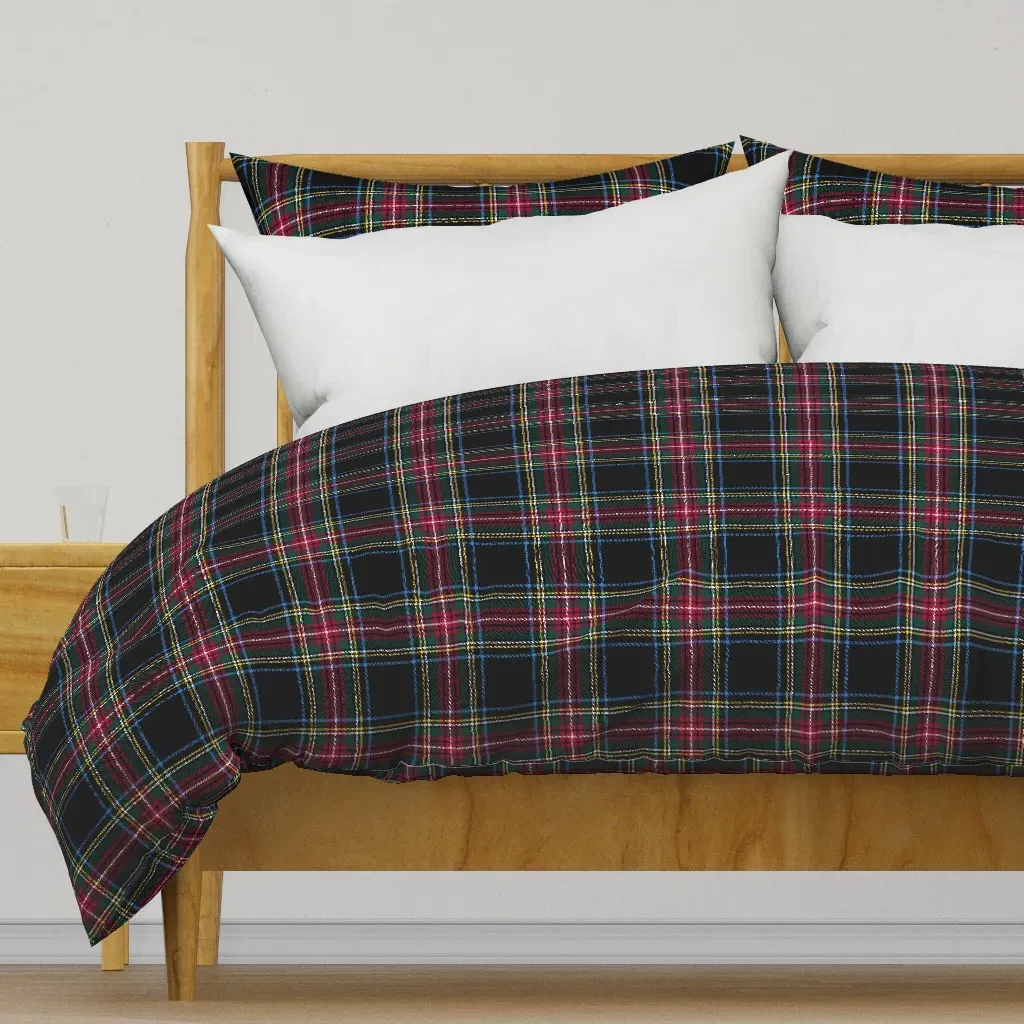 Stewart Black Tartan Duvet Cover - Black product