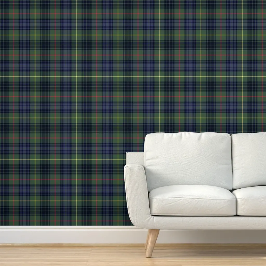 Stewart Hunting Tartan Peel and Stick Wallpaper 14" Muted - Dark Green product
