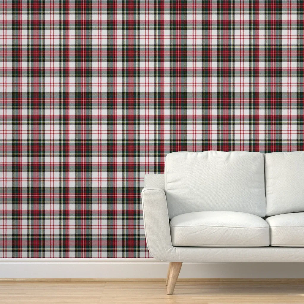 Stewart Tartan Plaid Peel and Stick Wallpaper - White product