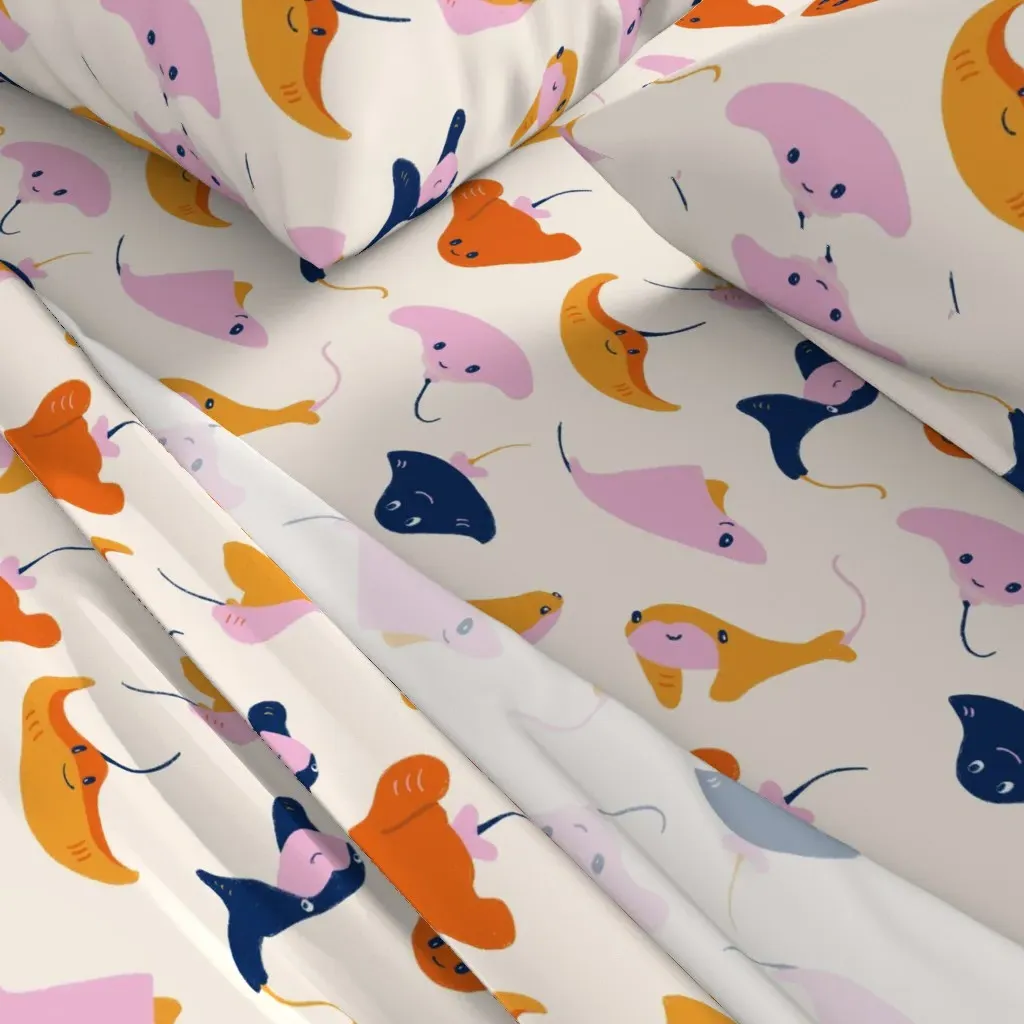 Stingray Party Twin Sheet Set - Orange alternate view