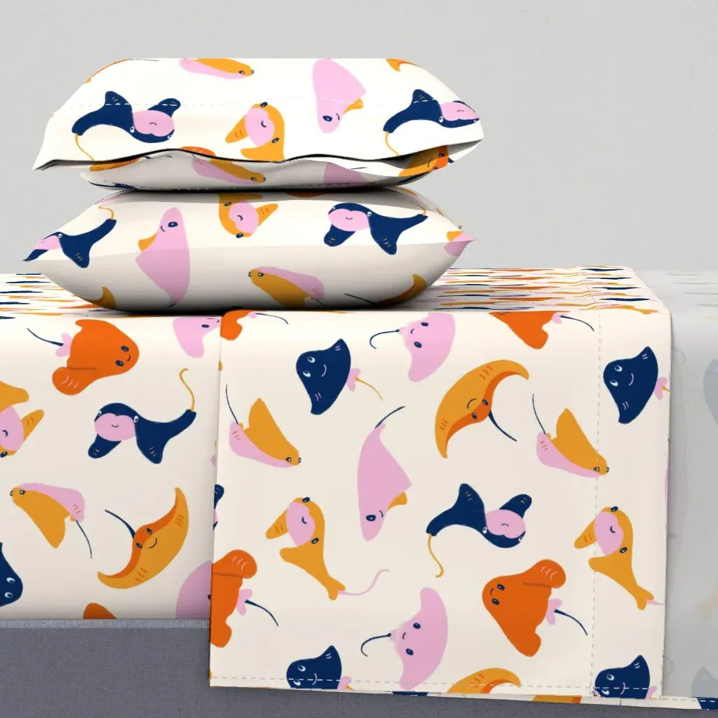 Stingray Party Twin Sheet Set - Orange product