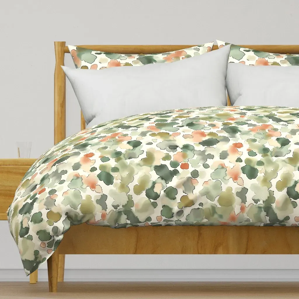 Stipple Watercolor Duvet Cover - Sage Green product