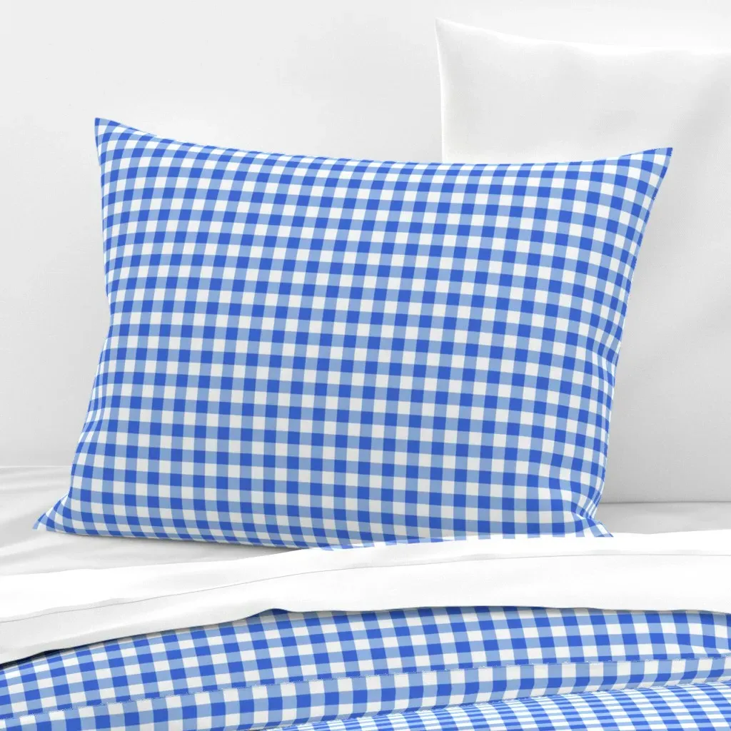 Stockholm Gingham Standard Knife Edge Cushion - Blue, Cotton Sateen product