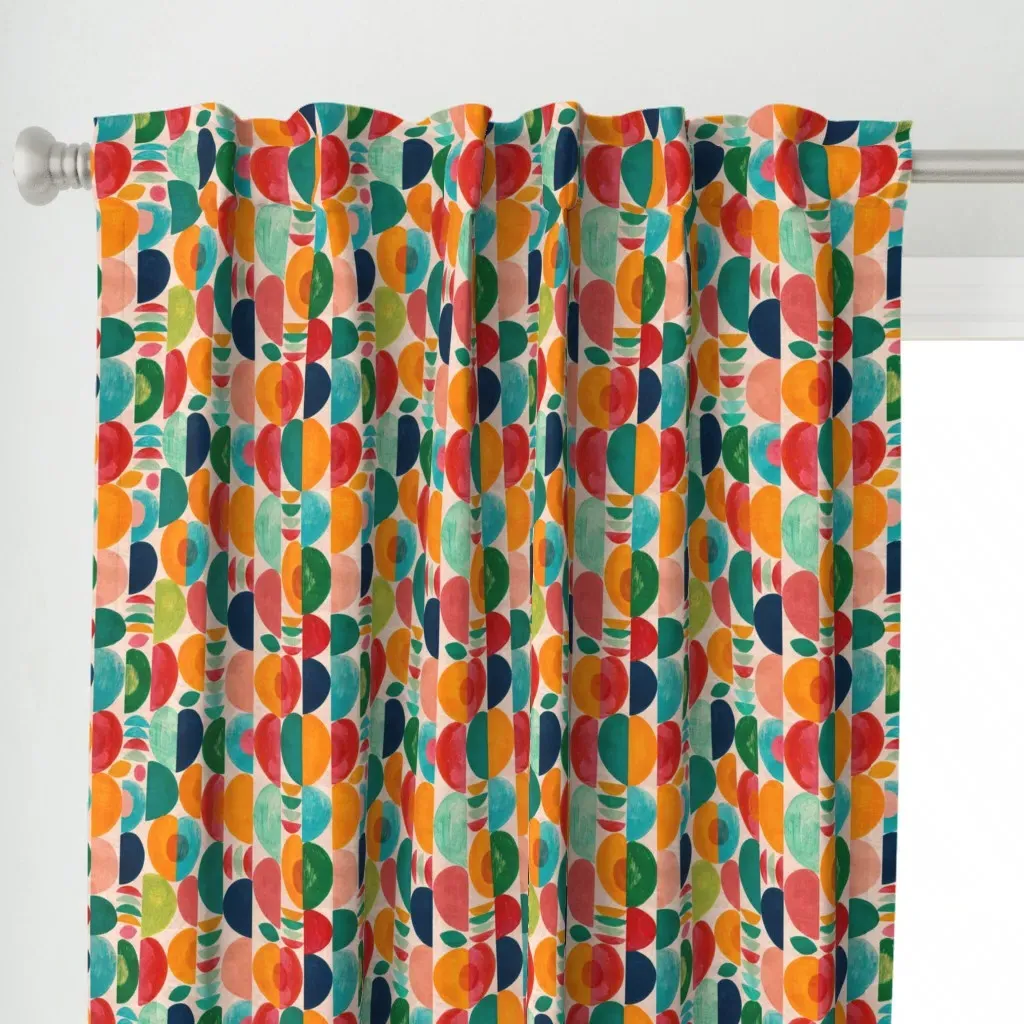 Stone Fruits Abstract Curtain Panel - Orange alternate view
