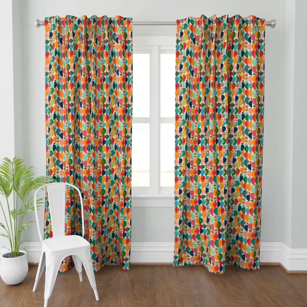 Stone Fruits Abstract Curtain Panel - Orange product