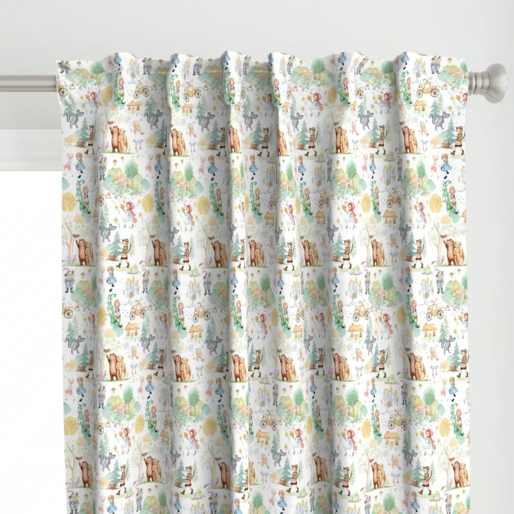Story Book Curtain Panel - White alternate view