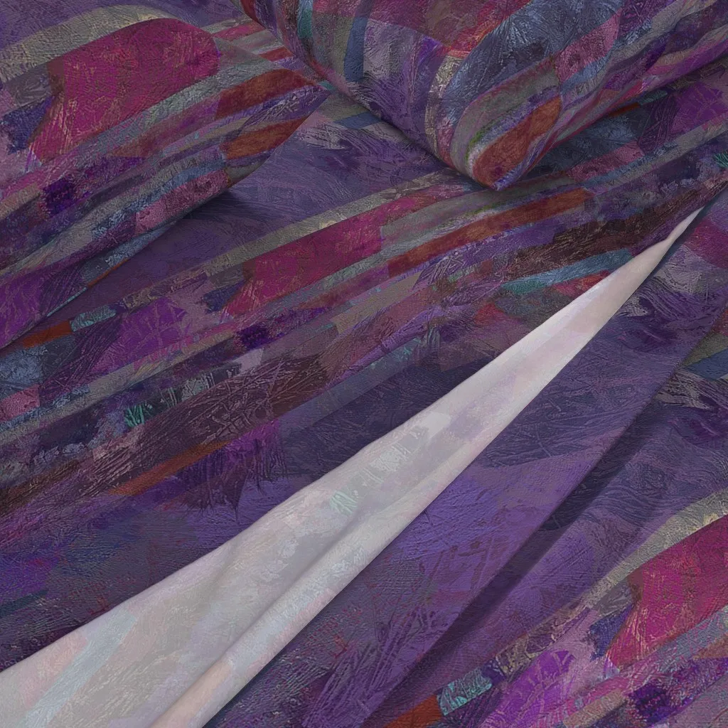 Strata Abstract King Sheet Set - Purple alternate view